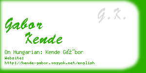 gabor kende business card